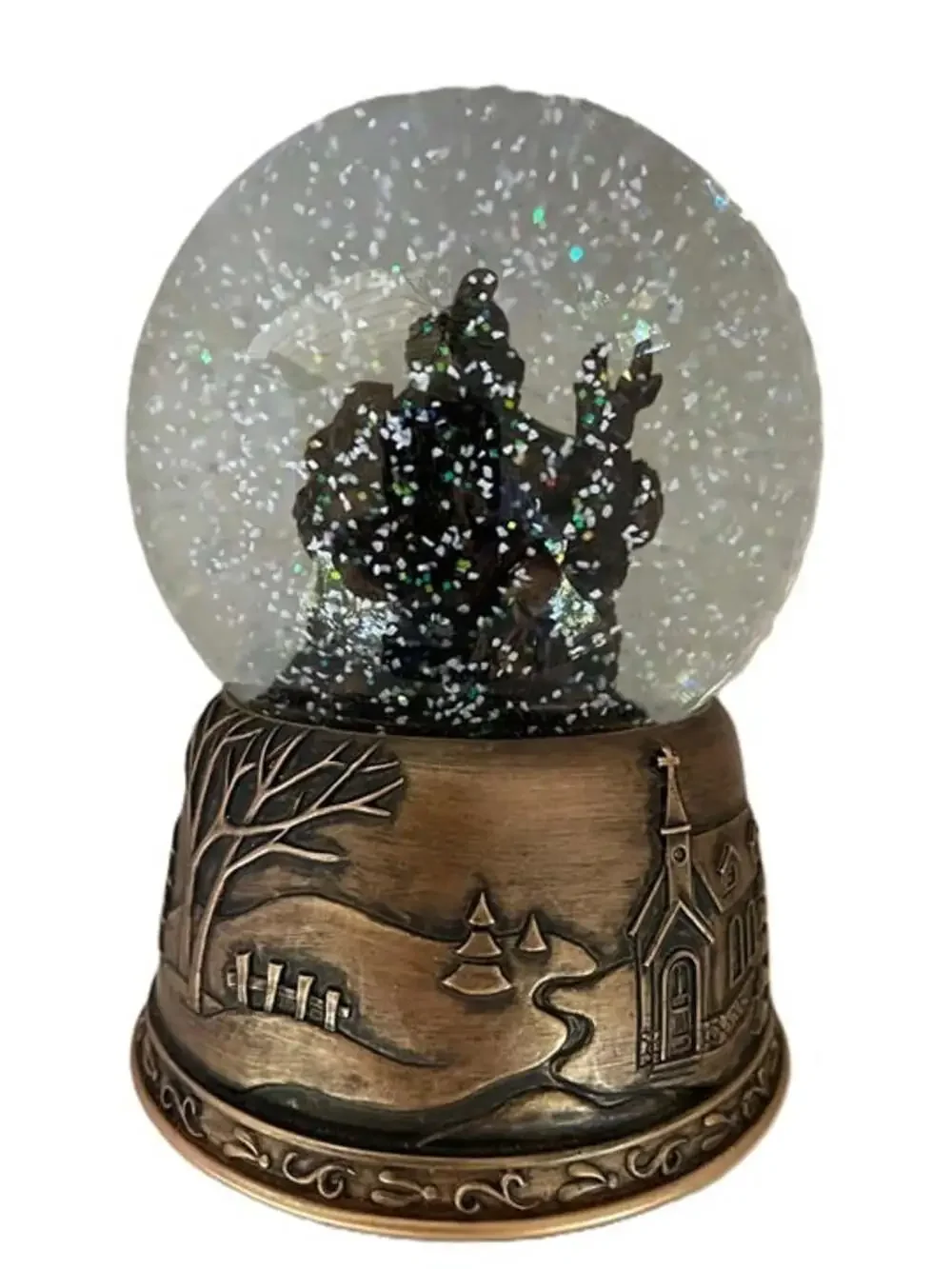 Vtg Target Christmas Snow Globe Musical Santa Reindeer 2007 (Clear Water Inside)